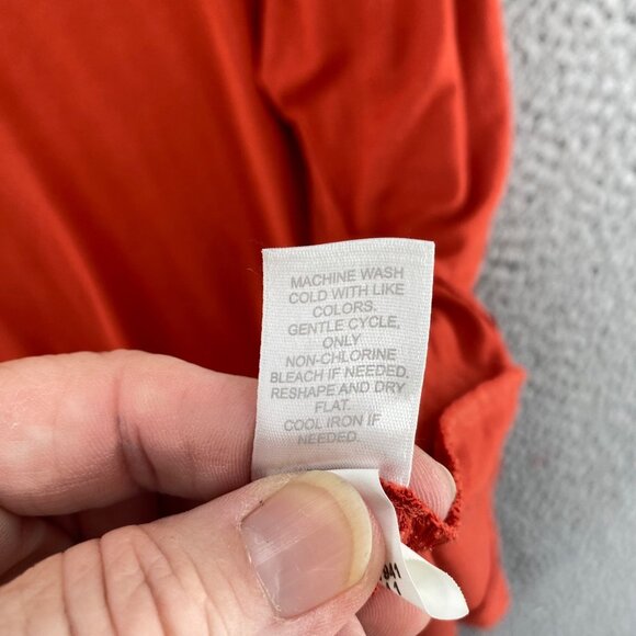 J Jill Top Womens Extra Large Orange Wearever 3/4 Sleeve Stretch Tunic Pullover - Picture 7 of 10